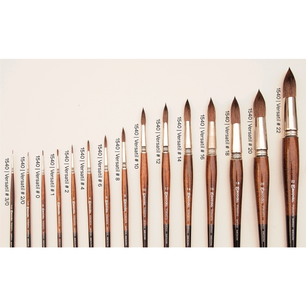 Escoda VERSATIL Round Pointed [1540] / พู่กัน ปลายกลม รุ่น Versatil 1540 แบรนด์ Escoda จากประเทศสเปน 2/2