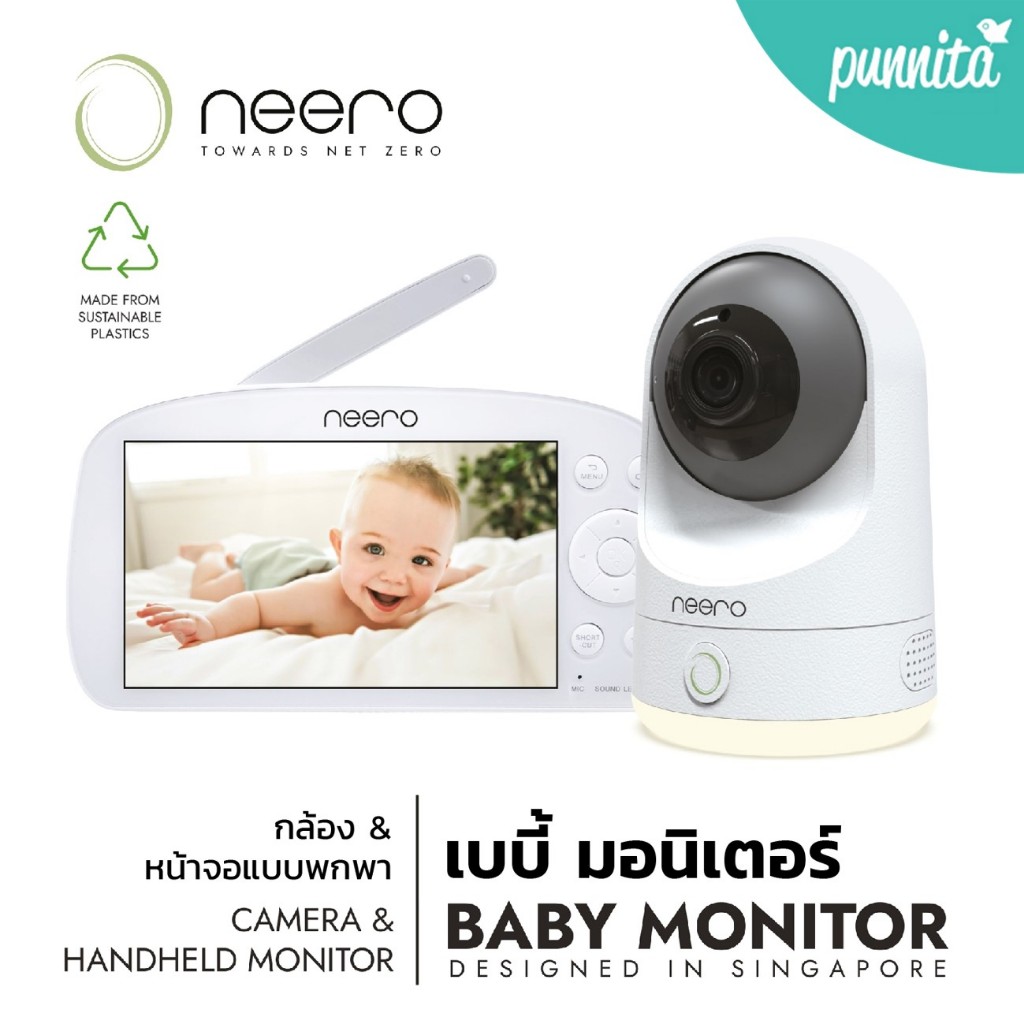 Neero เบบี้มอนิเตอร์ดูลูก ปลอดภัย ไม่ใช้เนท คมชัด HD 720P รับส่งสัญญานแบบ 2 Way