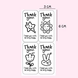 สติ๊กเกอร์ ขอบคุณ สติ๊กเกอร์ติดกล่อง แพ็ค100ดวง sticker thankyou