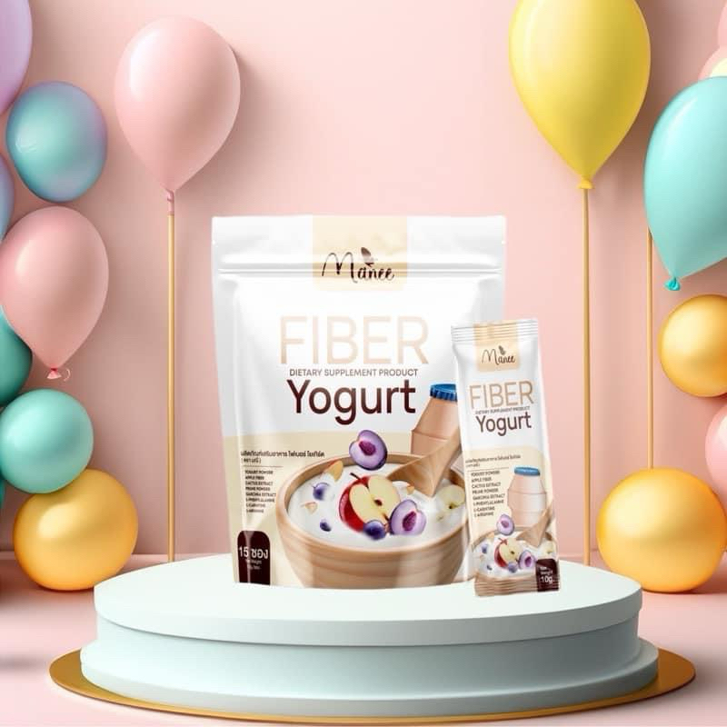พร้อมส่ง Fiber Yogurt ไฟเบอร์โยเกิร์ต แบรนด์ มณี Manee 1 ห่อมี 15 ซอง