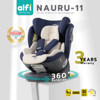 Alfi คาร์ซีท รุ่น Nauru-11 (0-12ปี) (หมุนได้ 360 องศา) ผ้าชนิดพิเศษ กันไรฝุ่น / Bacteria สูงสุด 99.99% พร้อม Support Leg