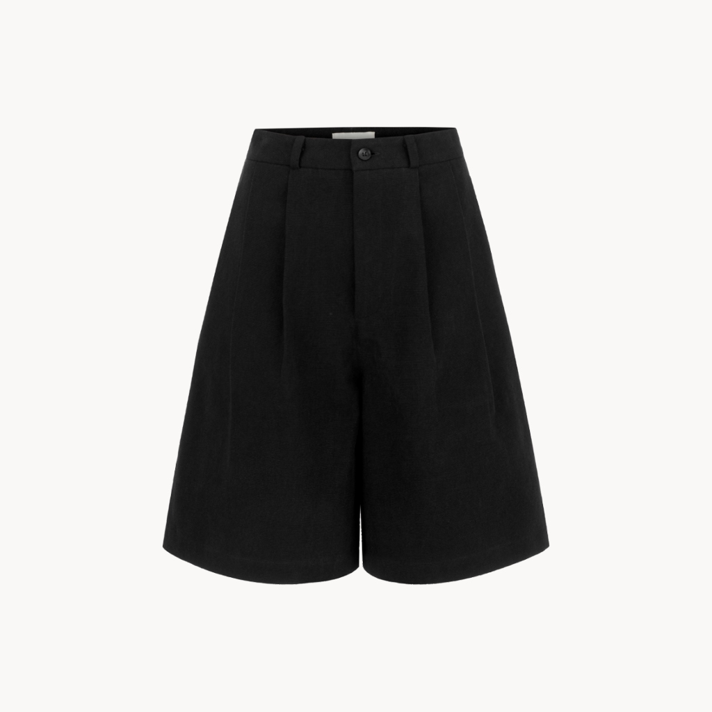 Double Pleated Long Shorts