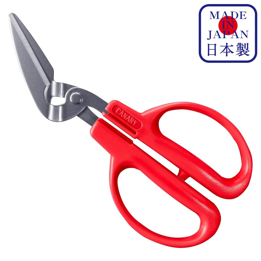 ACR-170 กรรไกรครัว ญี่ปุ่น ตัดปู อาหาร เนื้อ ปลา ผัก ฯลฯ ใบมีด เรียวยาว มีขอบหยัก CANARY Scissors cr