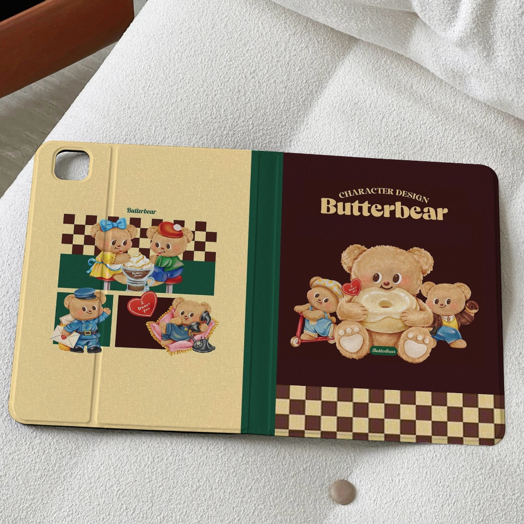 🔥จัดส่งภายใน24ชั่วโมง🔥เคสไอแพด Air7/6  Gen12 ที่ใส่ปากกา Butter Bear น่ารักmini7 Gen9 Air5/4 gen11