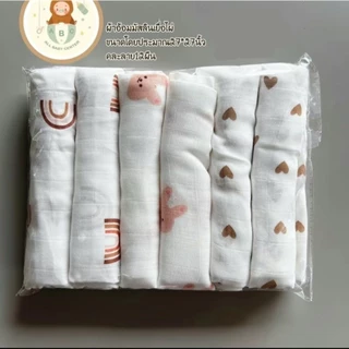 27x27นิ้ว ผ้าอ้อม มัสลิน เยื่อไผ่ 100% ผ้านิ่มมาก เยื่อไผ่ล้วน