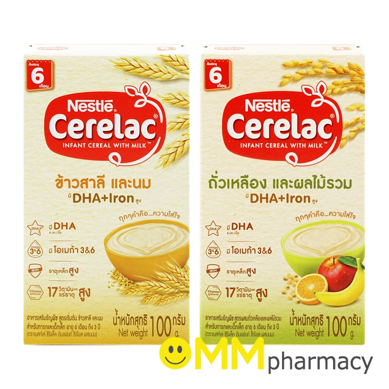 NESTLE CERELAC 100 กรัม อาหารเสริมธัญพืช สำหรับทารกและเด็กเล็กสินค้าหมดอายุ 10/2026