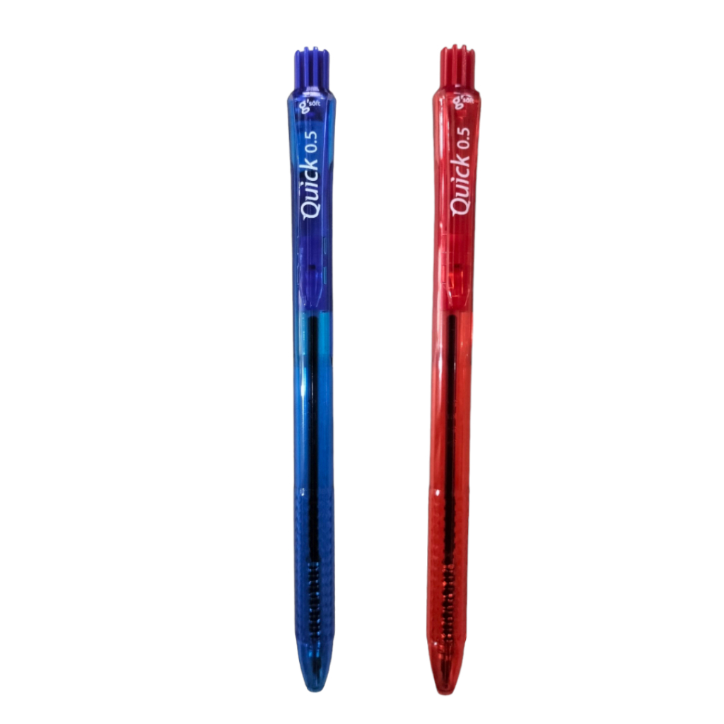 ปากกาลูกลื่นเจล G'SOFT QUICK ควิก 0.5 MM. น้ำเงิน,แดง ต่อด้าม