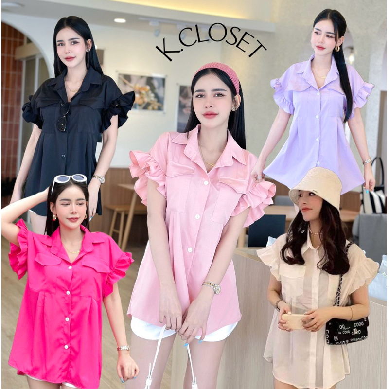 เสื้อเชิ้ตแขนสั้น เสื้อเชิ้ตสาวอวบ อกใหญ่ใส่ได้