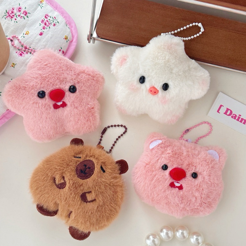 blinkgirl พร้อมส่ง พวงกุญแจ ห้อยกระเป๋า ลายการ์ตูนน้องหมูน่ารักๆ คาปิบารา รูปดาว