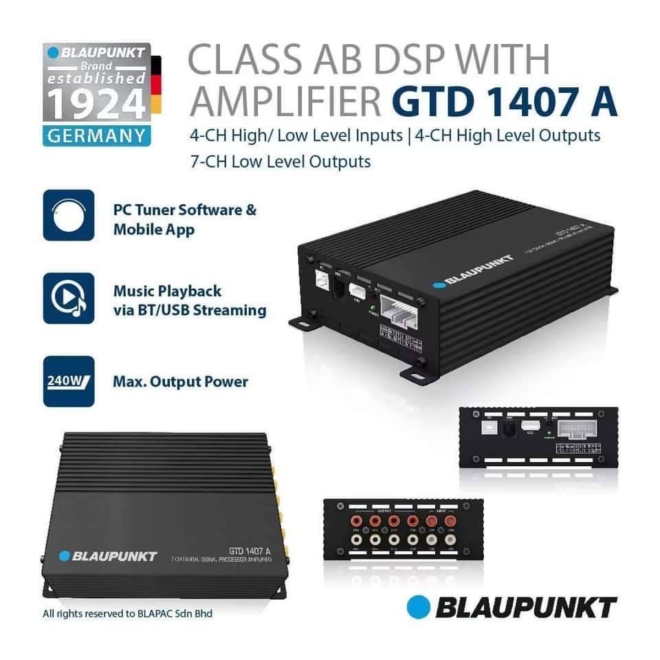BLAUPUNKT GTD 1407A เพาเวอร์แอมป์ พร้อม DSP POWER AMPLIFIER WITH DSP CLASS AB 4CH