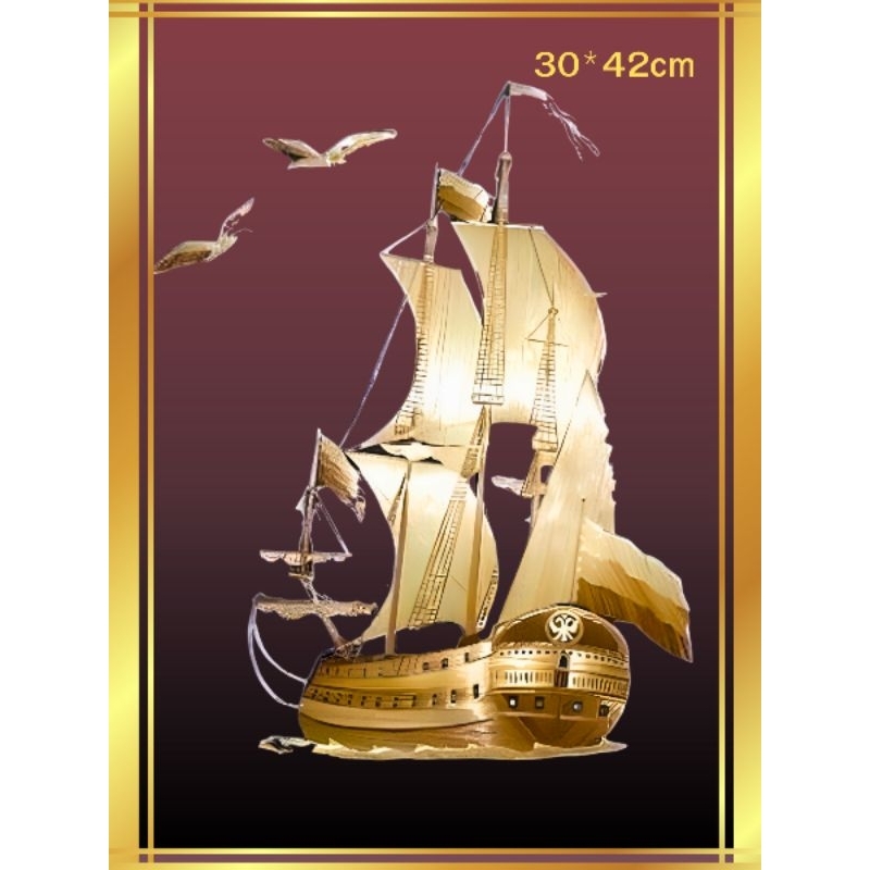 รูปโปสเตอร์ เรือ ไม่มีกรอบ ติดผนัง ภาพมงคล เสริมฮวงจุ้ย ตกแต่งบ้าน ขนาด A3