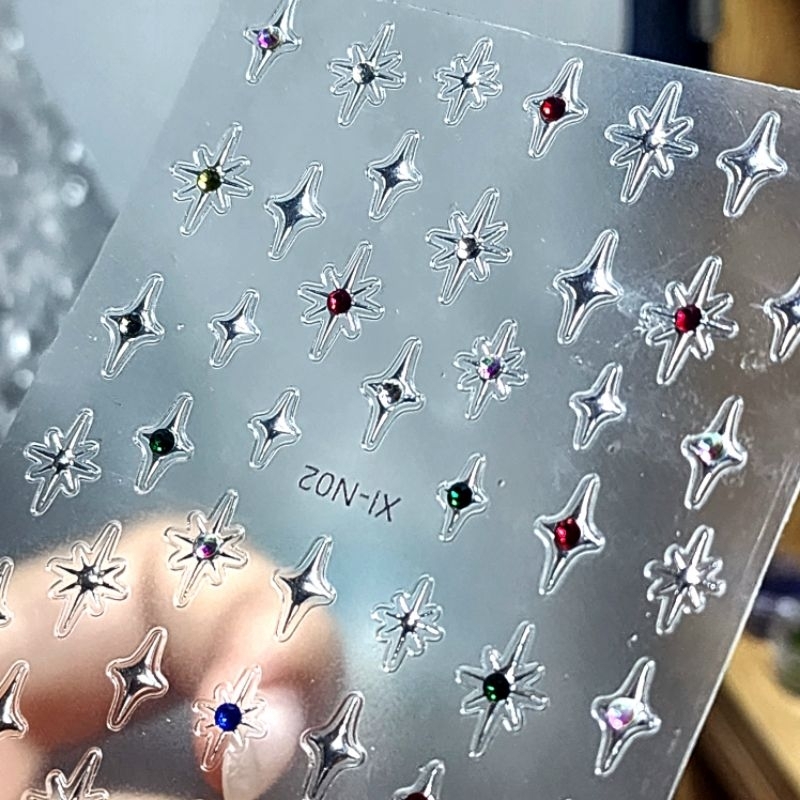 พร้อมส่งในไทย! สติ๊กเกอร์ติดเล็บy2k 3D! งานนูนติดเพชร! เกรดพรีเมี่ยม ติดง่าย เพชรวิ้งง ใช้งานง่ายแปะได้เลยค่า