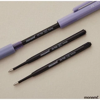 Monami ปากกาลูกลื่น แบบกด รุ่น FX153 ขนาด 0.5 มม., 0.7 มม., 1.0 มม. หมึกน้ำเงิน, แดง, ดำ เปลี่ยนไส้ได้ (ราคาต่อ 1 ด้าม)