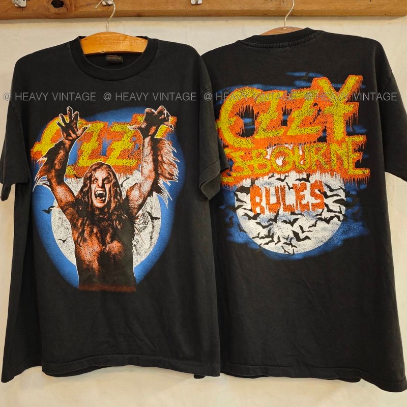 OZZY OSBORNE BOOTLEG ป้าย USA  ฟอกไบโอ เสื้อวินเทจ เสื้อทัวร์ วงร๊อค heavy vintage shirt