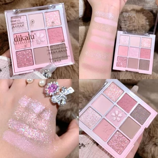 DIKALU COCO VENUS DKL901 พาเลทอายแชโดว์ 9 สี โทนชมพูนู้ด พีช ทาตาเนื้อดินน้ำมัน แมท ใยไหม ชิมเมอร์ ติดทน กันน้ำ Eyeshado