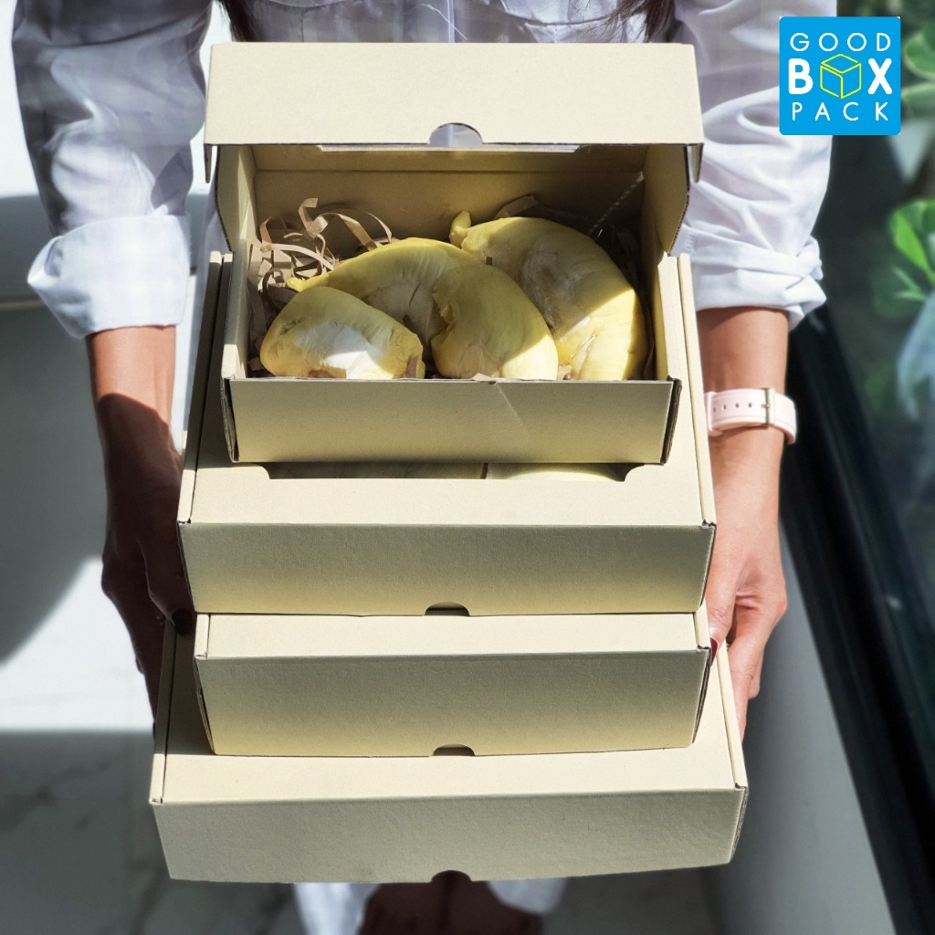 Goodboxpack (แพ็คละ10ใบ)กล่องลูกฟูกเจาะหน้าต่าง ไซส์ S,M,L,XL