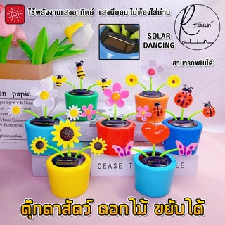 ดอกไม้เต้นรำ ตุ๊กตาสัตว์ ดอกไม้ ขยับได้ บูชาตั้งศาล แก้บน ตกแต่ง ใช้พลังงานแสงอาทิตย์ โซล่าเซลส์ (ไม่ต้องใส่ถ่าน)