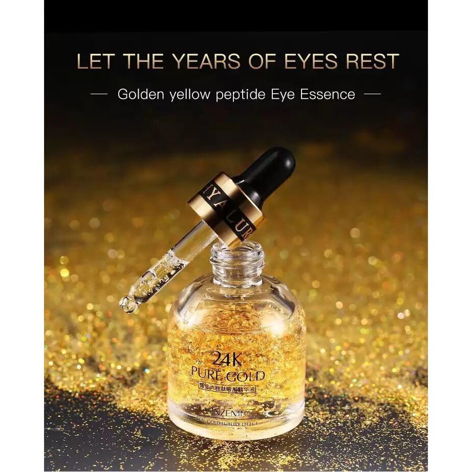 Venzen 24K Pure Gold 30ml. เซรั่มทองคำเพียวโกลด์  ฟื้นฟูกระชับ ปรับรูปหน้ายกกระชับ หน้าขาวเนียนใส