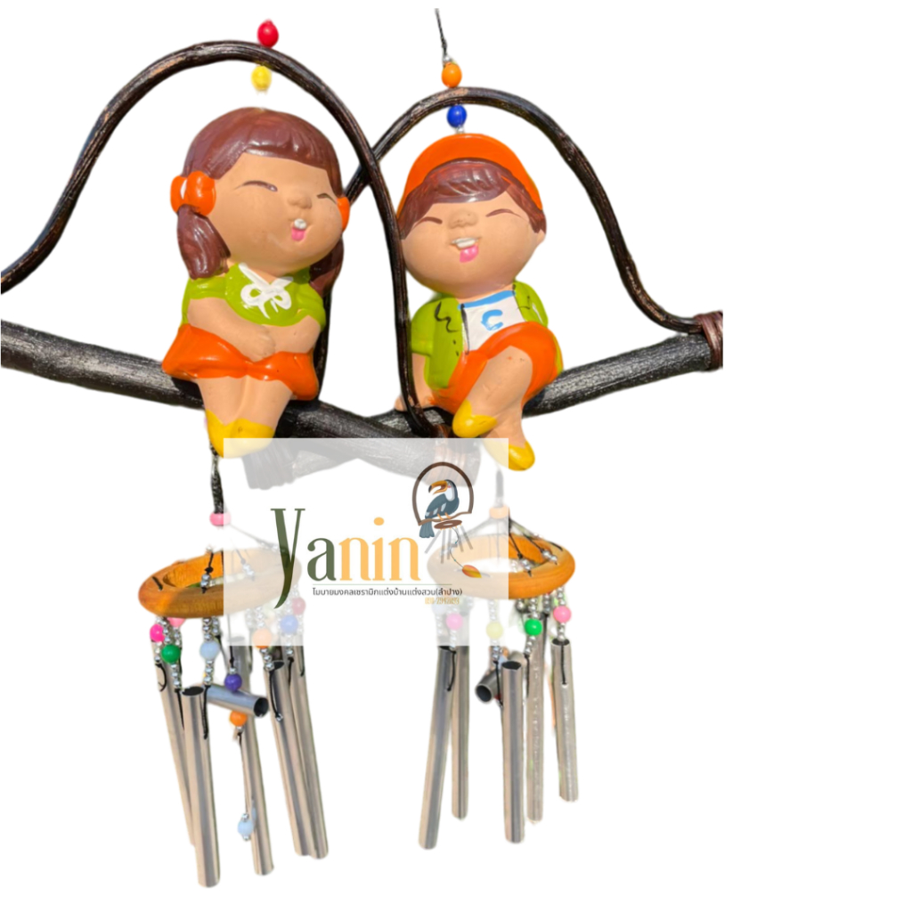 โมบาย ตุ๊กตาเด็กชายเด็กหญิง นั่งห่วงไม้(พร้อมส่ง) ขนาดตุ๊กตาใหญ่