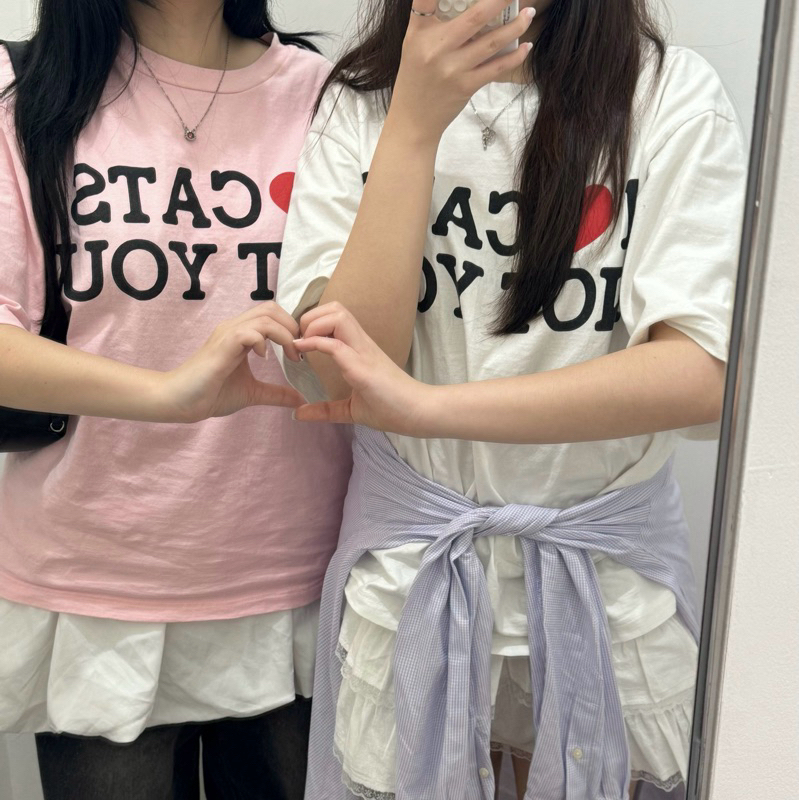 i love cat oversize เสื้อยืดโอเวอร์ไซส์