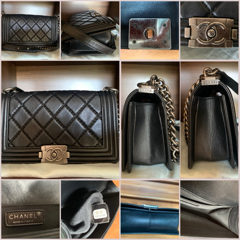 กระเป๋าชาแนล Chanel Boy Medium 10” Black Silver Hardware Limited/Seasonal มือสอง งานกระเป๋าตู้นำเข้า