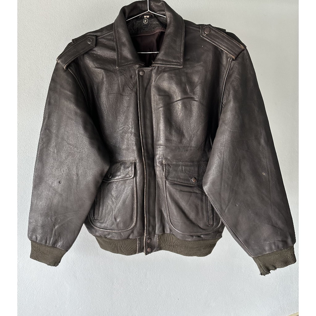Vintage Genuine Leather Flight Brown Jacket