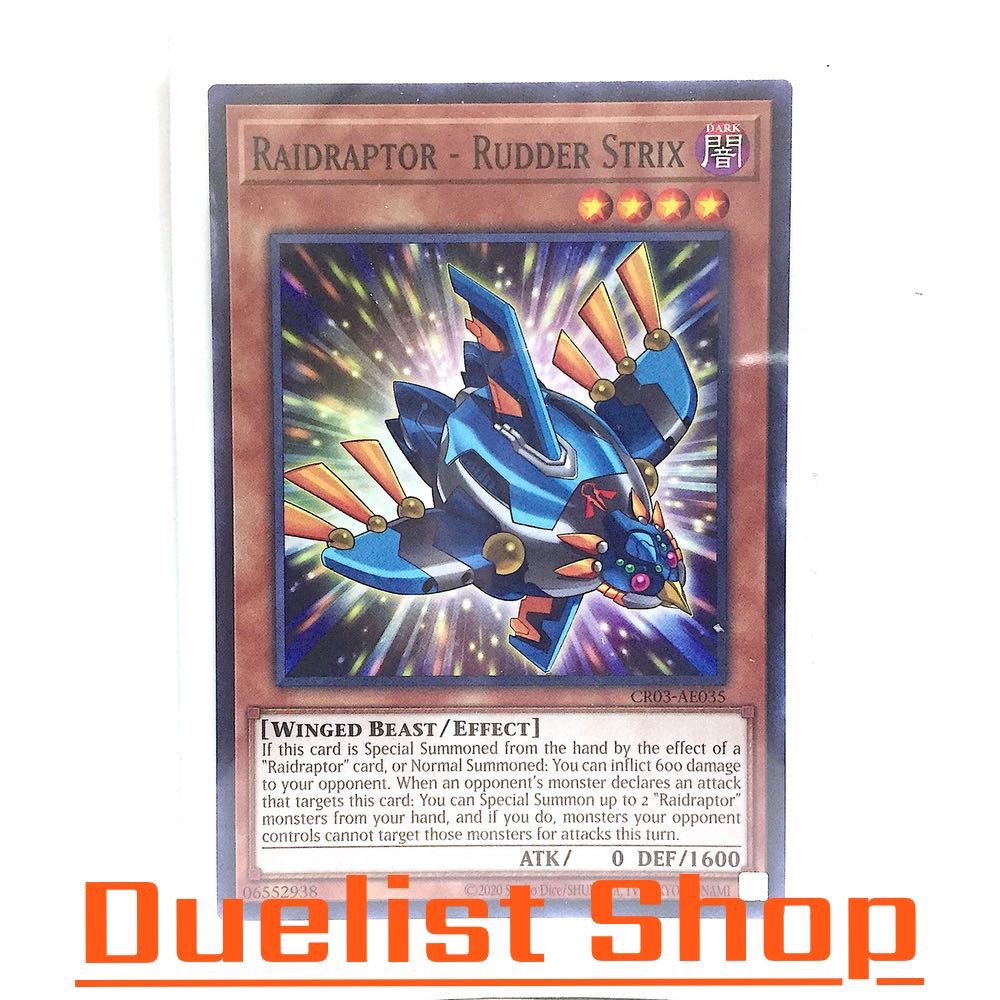 Raidraptor – Rudder Strix (N) Monster Dark Level4 [Winged Beast/Effect] ชุด CR03-AE035 การ์ดยูกิโอ (Yu-Gi-Oh!) OCG Asia