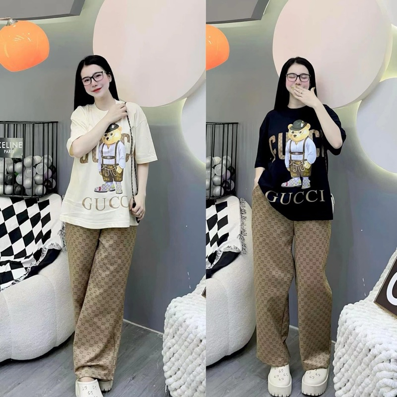 (พร้อมส่ง)ชุดเซท เสื้อ+กางเกง ลายสุดฮิต