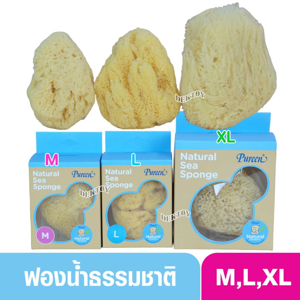 Pureen เพียวรีน ฟองน้ำแท้ธรรมชาติเพียวรีน มีให้เลือก3ไซส์ M,L,XL