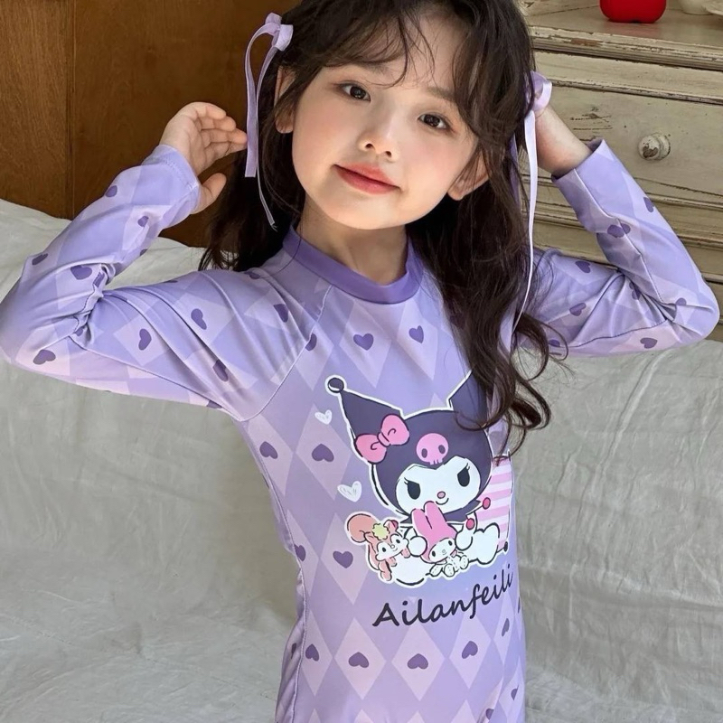 พร้อมส่ง ชุดว่ายน้ำลูกสาว Sanrio น่ารักมากกก #แถมหมวก ชุดว่ายน้ำเด็ก