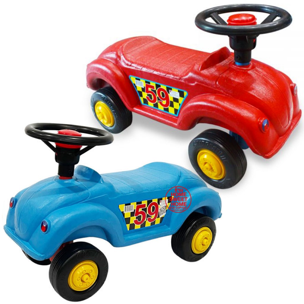 รถเต่าของเล่นเด็กพลาสติก (สีแดง/สีน้ำเงิน) รถขาไถแบบถีบ รถขาถีบเด็ก car toy รถของเล่น