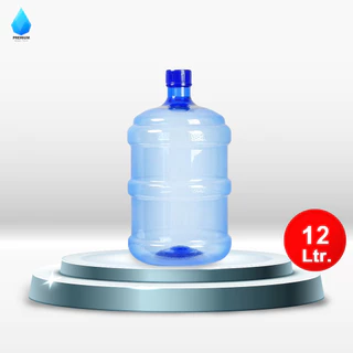 Premiumwatertank ถังน้ำ ถังน้ำดื่ม PET ขนาด 12 ลิตร ถังฝาเกลียว สีน้ำเงิน สีฟ้าน้ำทะเล