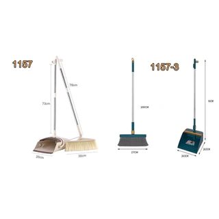 Yihan ชุดไม้กวาด ไม้กวาด หมุนได้ มีแปรงในตัวพร้อมที่ตักขยะ YF-1157 1158