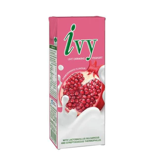 ไอวี่ โยเกิร์ตพร้อมดื่ม ยูเอชที รสทับทิม 180 มล. แพ็ค 4 กล่อง Ivy