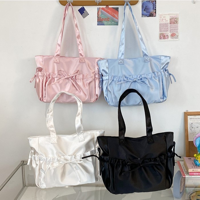 พร้อมส่งจากไทย Ribbon gift bag กระเป๋าผ้าสะพายข้าง (MN172)