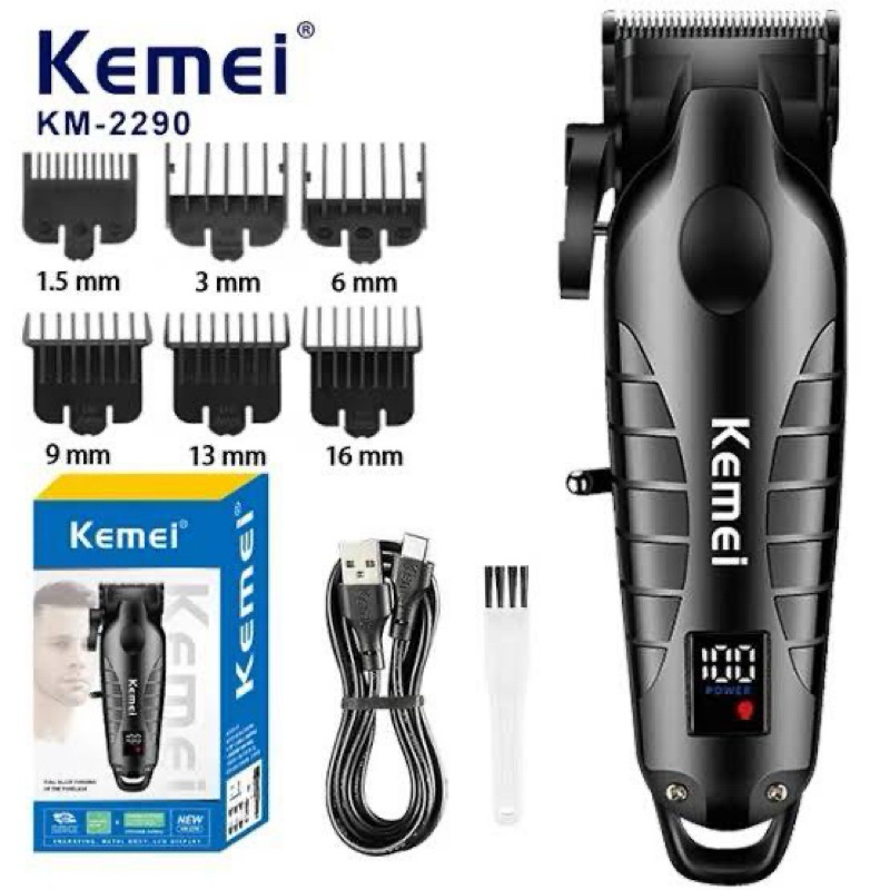 Kemei2290 ปัตตาเลี่ยนไร้สาย มีหน้าจอแสดงแบต เสียงเงียบ เครื่องแรง