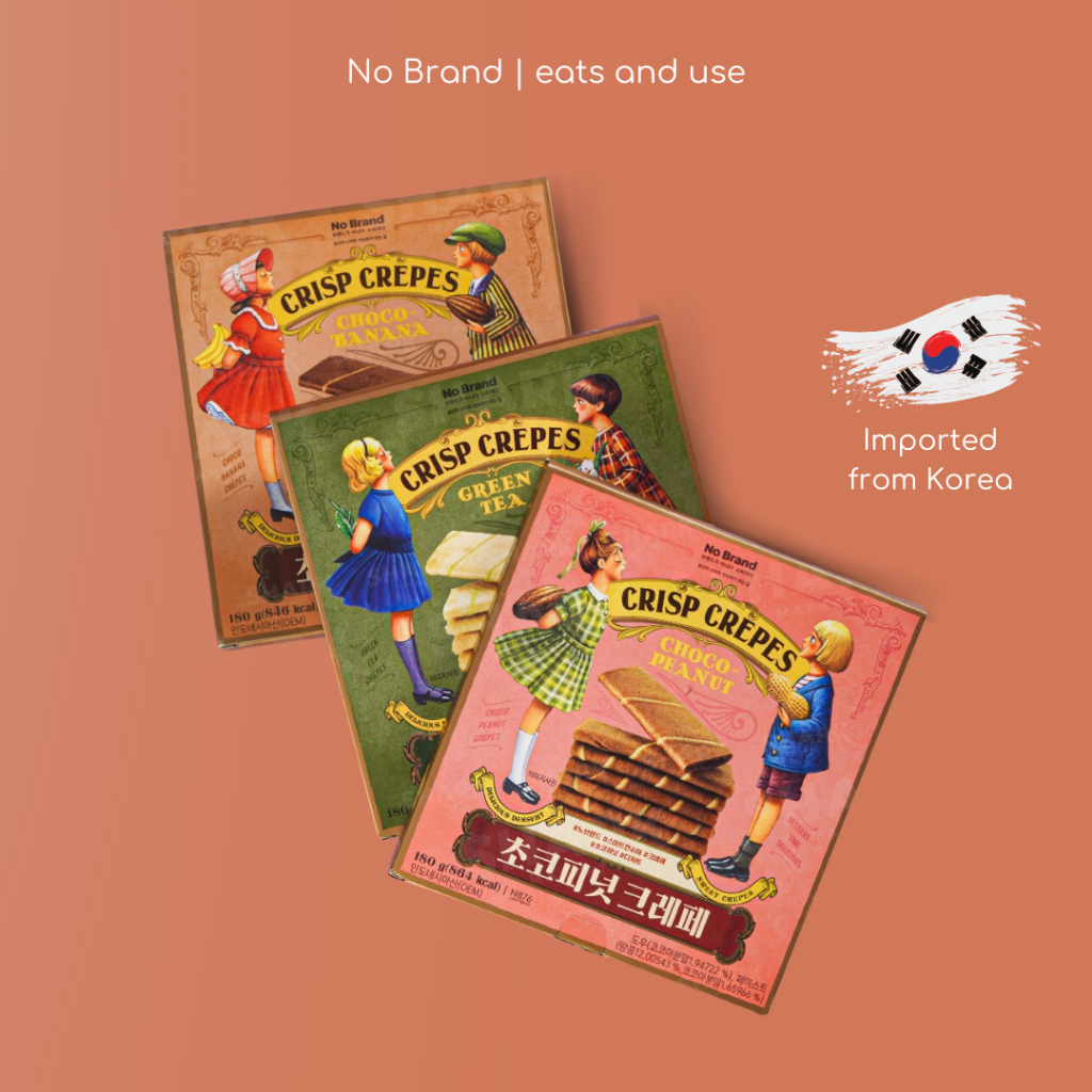No Brand Crisp Crepes Green Tea/Choco Banana/Choco Peanut 180g