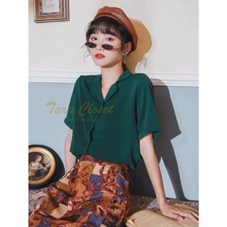 IT019 TARA Shirt Hawaii มีมากกว่า 25 สี เชิ้ตแขนสั้น คอปกฮาวาย กระดุมหน้า เนื้อผ้าไหมอิตาลีอย่างดี ใส่สบาย ไม่ร้อน