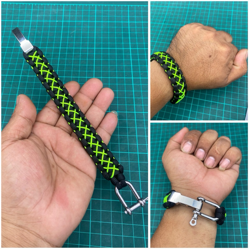 กำไรข้อมือถักเชือก PARACORD 4mm. มีสเก็นปรับความสั้น-ยาวได้3ขนาด