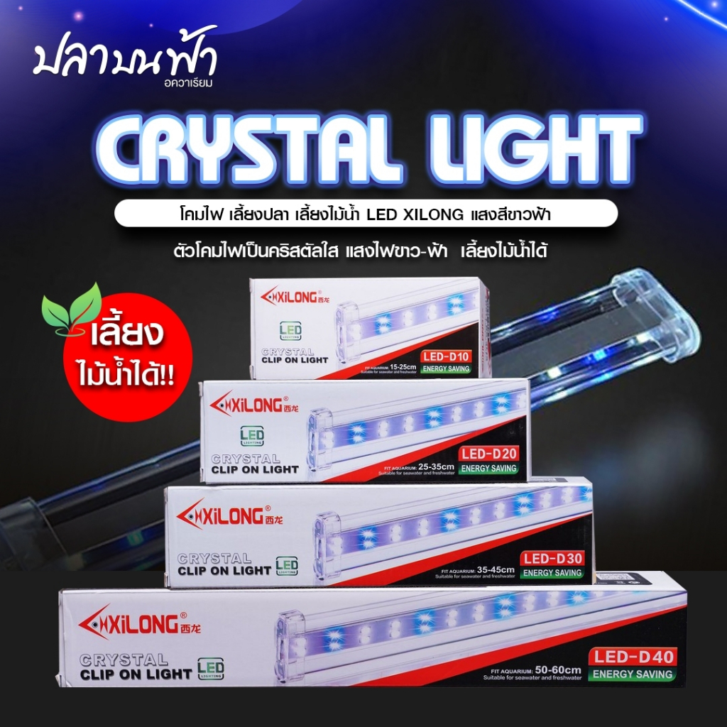 โคมไฟ LED แบรนด์ Xilong เป็นไฟสีขาว-ฟ้า สำหรับเลี้ยงปลา สัตว์น้ำทุกชนิด และสามารถเลี้ยงต้นไม้น้ำได้ ไฟส่อง ทะลุ