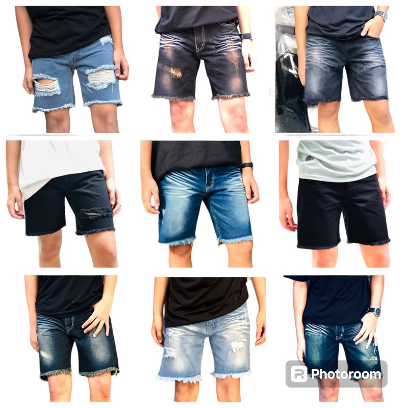 ยีนส์สั้นเซอร์ ผ้าฟอกสวย  มีsize 28-36