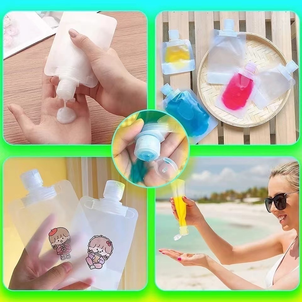 มาใหม่ ซองแบ่งครีม ซองแบ่งของเหลว แบบพกพา มีฝาปิด กันรั่วซึม พร้อมส่ง G2714