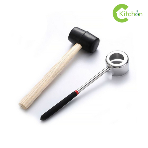 อุปกรณ์เปิดมะพร้าว ที่เปิดมะพร้าว ที่เจาะมะพร้าว ผ่า เจาะ มะพร้าว Coconut Cutter ทำจากสแตนเลสมาพร้อมค้อนทุบHomec Kitchen