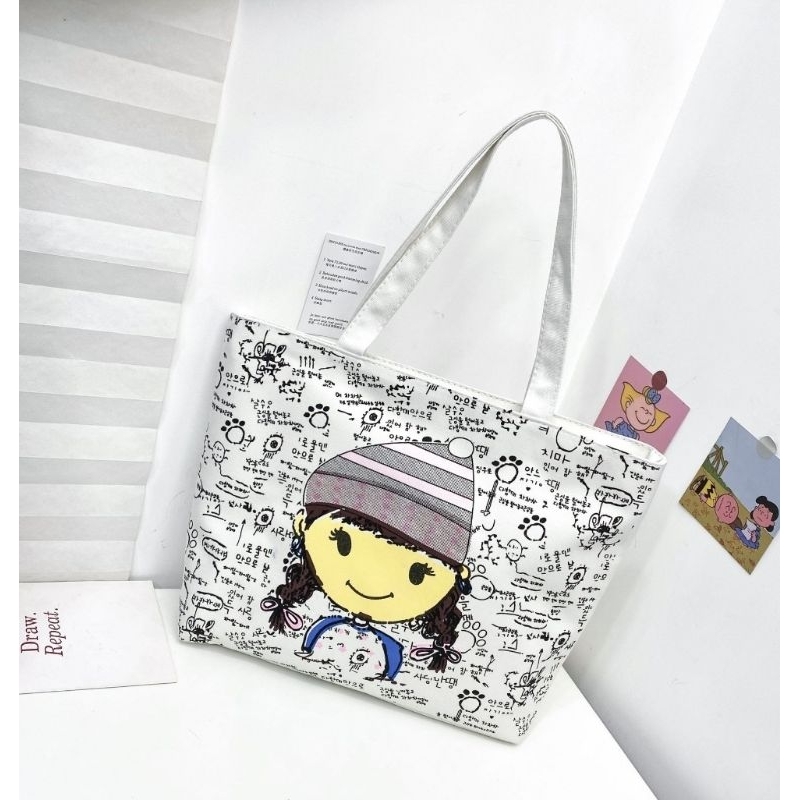 กระเป๋าแฟชั่นไตล์มินมอล์ สวยทันสมัย ทนมาก มีซิบมีซับ ขนาด 42×29×9cm. - รูปที่ 2