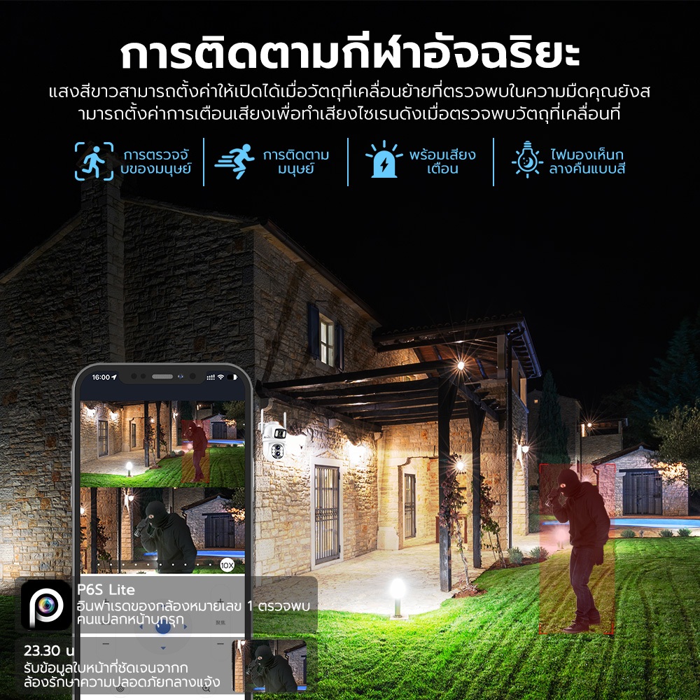 AISEE กล้องวงจรปิด ใส่ซิม 4G 4K ซูมออพติคอล10X กันน้ํา พร้อมตัวตรวจจับ AI และสัญญาณเตือน เสียงสองทาง สีหน้าจอคู่