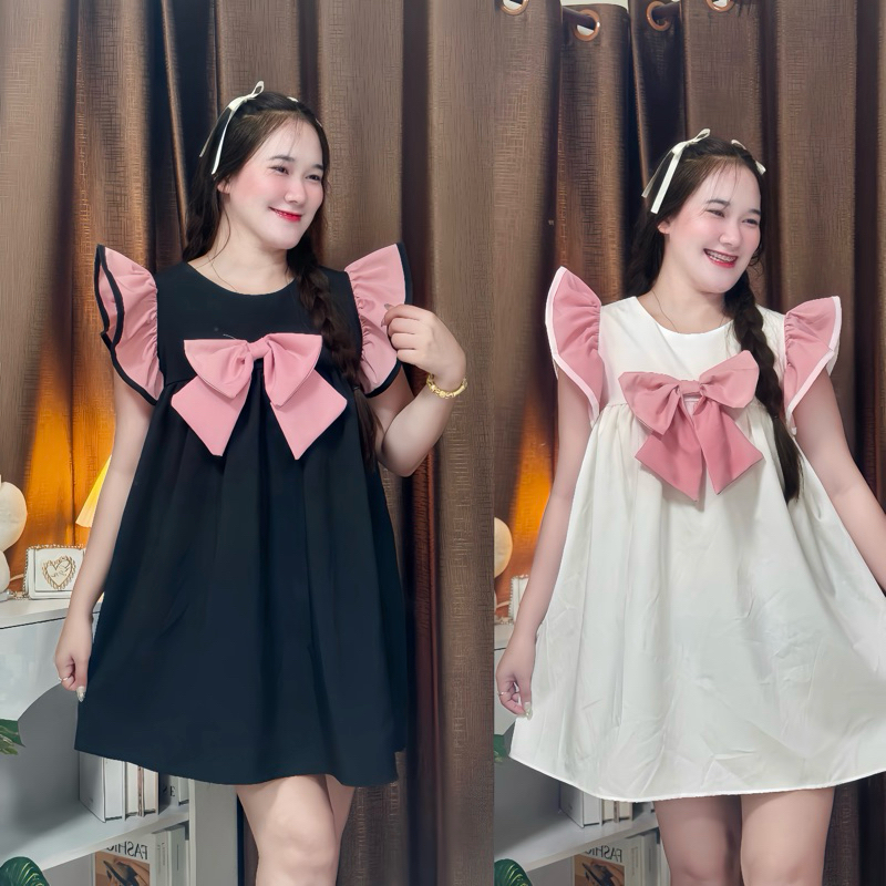 Dressbow ทรงปล่อยแขนระบายโบว์ใหญ่ (An-02)