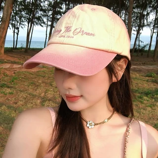 พร้อมส่งไทย ไล่โทนสีจดหมายสีปักหมวกเบสบอล Living The Dream