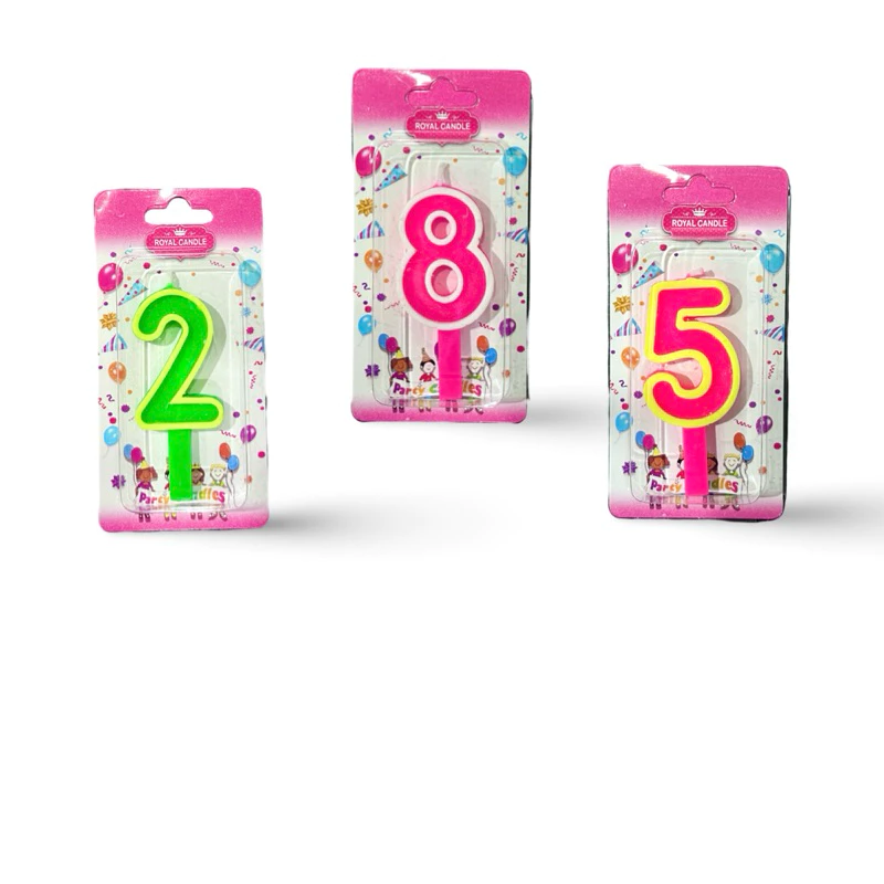 Birthday candles เทียนตัวเลขหลากสีสัน P 038 1 เเพ็คบรรจุ 10ชิ้น/เลข