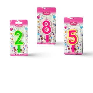 Birthday candles เทียนตัวเลขหลากสีสัน P 038 1 เเพ็คบรรจุ 10ชิ้น/เลข