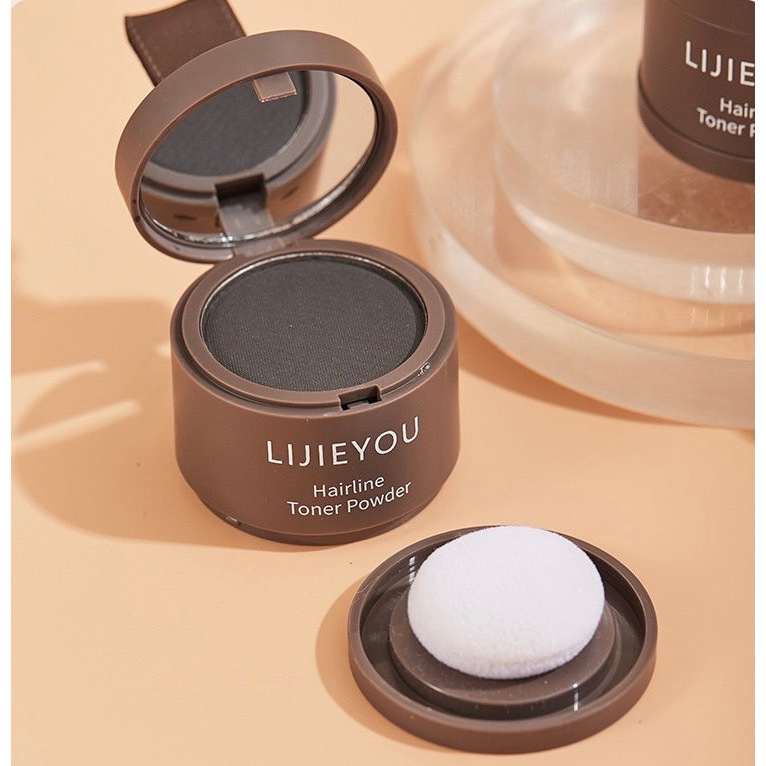 LIJIEYOU 3783 ที่ปิดเหม่ง แป้งปิดผมหงอก แป้งปิดหัวล้าน ปิดเสริมผมบางแสกกลาง ปิดผมขาวชั่วคราว ติดทน กันน้ำ กันเหงื่อ